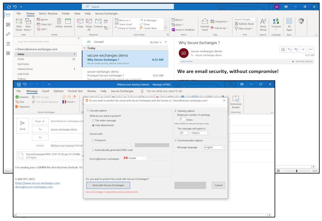 Secure Exchanges in Microsoft Outlook