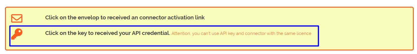 Link to get the message containing the API key