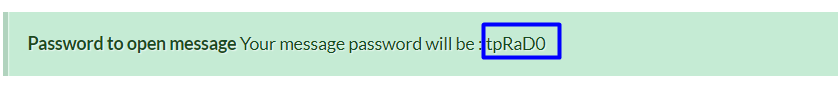 Password to unlock the message containing the API key